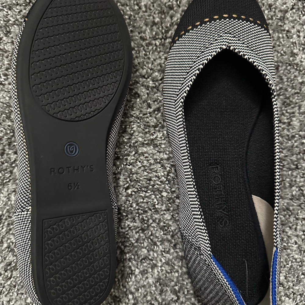 Rothy's Black and White Patterned Flats